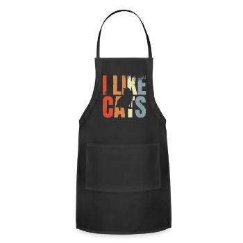 Cat Lover - Adjustable Apron - black - Front - Julia (174cm)