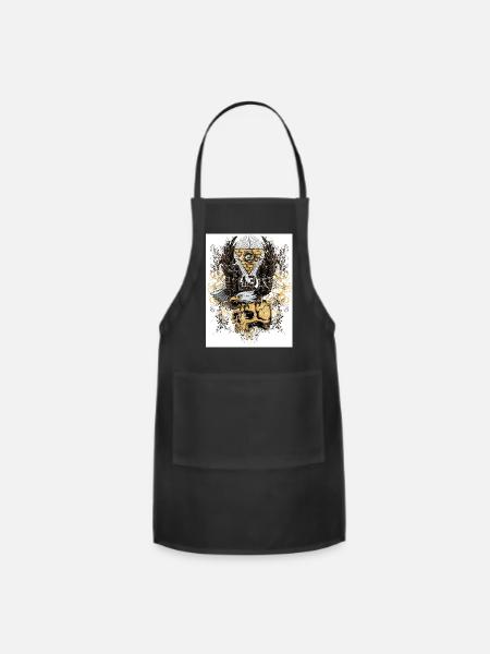 Illuminated Eagle Skull Crest - Adjustable Apron - black