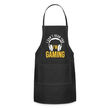 Can't Hear You I'm Gaming - Gamer Assertion Gift - Adjustable Apron - black - Front - Julia (174cm)