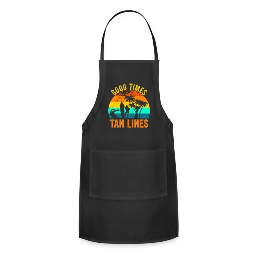 Vintage Beach Surfer Girl, Sunset with Palm Trees - Adjustable Apron