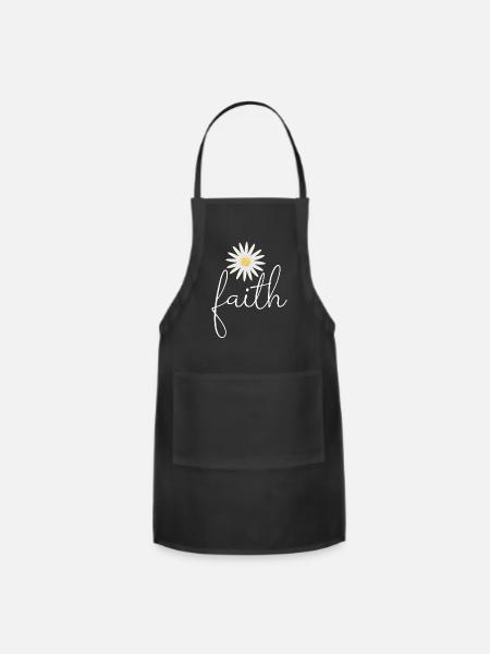 Faith Daisy Christian Women Gardener - Adjustable Apron - black