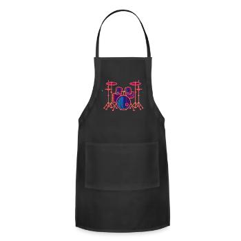 Drum Kit Graphic - Adjustable Apron - black - Front - Julia (174cm)