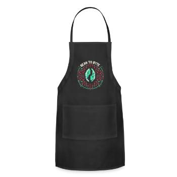 Bean to Byte - Futuristic Coffee Bean Tech - Adjustable Apron - black - Front - Julia (174cm)