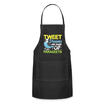 Tweet Dreams Are Made Of Parakeets for a Parakeet - Adjustable Apron - black - Front - Julia (174cm)