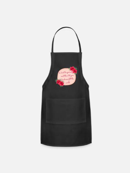 Modern colorful typography be kind to yourself - Adjustable Apron - black