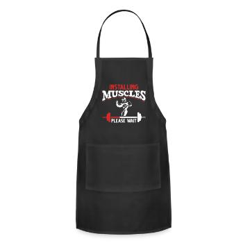 Funny Fitness Gym workout and Weightlifter - Adjustable Apron - black - Front - Julia (174cm)