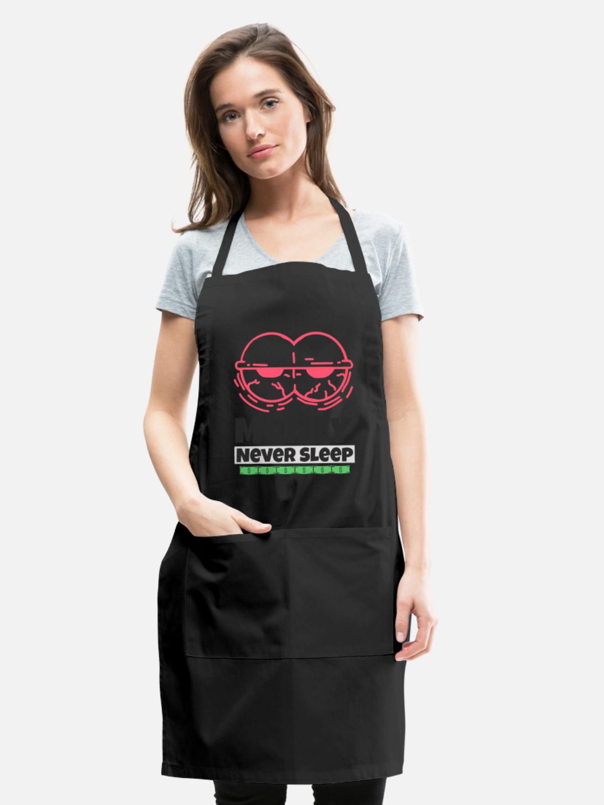 Money Never Sleep - Adjustable Apron - black - Front - Julia (174cm)