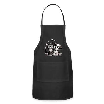 Whiskers & Wagging Tails - Adorable Pet Duo TSQ - Adjustable Apron - black - Front - Julia (174cm)