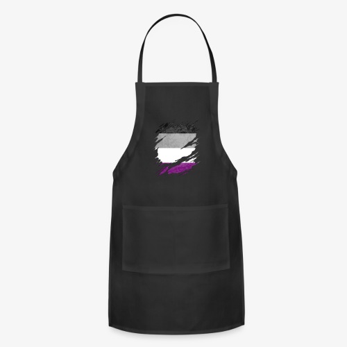 Asexual Pride Flag Ripped Reveal - Adjustable Apron