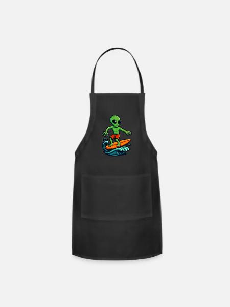 alien surfing - Adjustable Apron - black