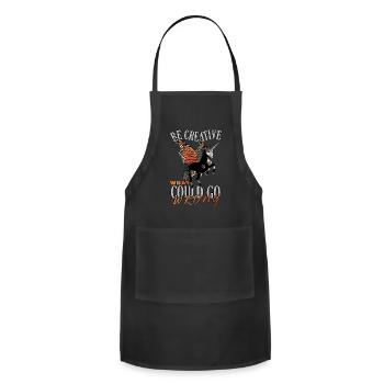 Be Creative What Could Go Wrong - Adjustable Apron - black - Front - Julia (174cm)