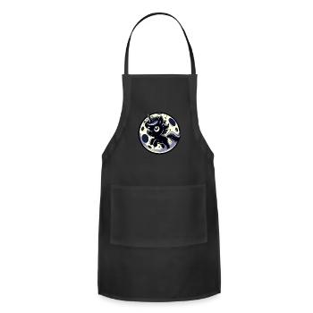 Enchanted Midnight Unicorn - Magical Moonlight Art - Adjustable Apron - black - Front - Julia (174cm)