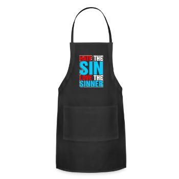 Hate The Sin Love The Sinner - Adjustable Apron - black - Front - Julia (174cm)