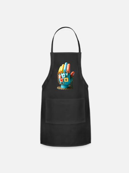 Hand with BYE Plaques - Adjustable Apron - black