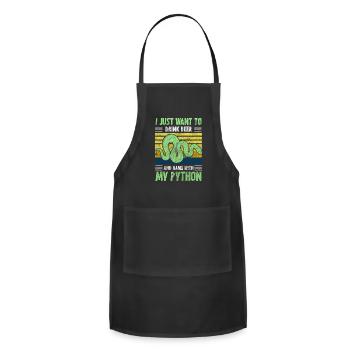 Snakes Lizards Choking Jungle - Adjustable Apron - black - Front - Julia (174cm)