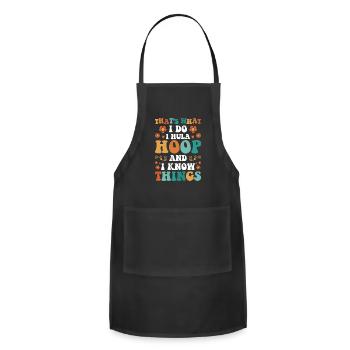 Hulahoop Hoop Trend Motivation - Adjustable Apron - black - Front - Julia (174cm)