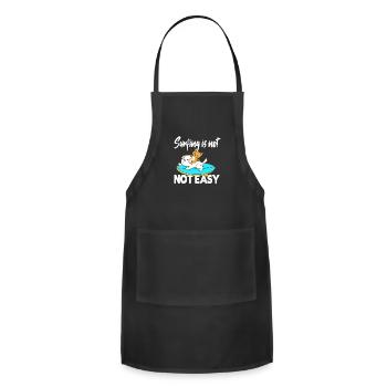 Surfing is not not easy - Adjustable Apron - black - Front - Julia (174cm)