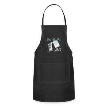 milk milkman milk drinker - Adjustable Apron - black - Front - Julia (174cm)