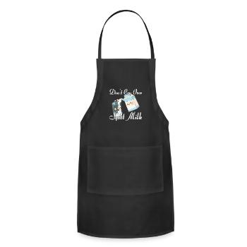 milk milkman milk drinker - Adjustable Apron - black - Front - Julia (174cm)