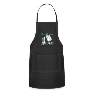 milk milkman milk drinker - Adjustable Apron - black - Front - Julia (174cm)
