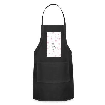 Pink, soft and pretty design 💖 - Adjustable Apron - black - Front - Julia (174cm)