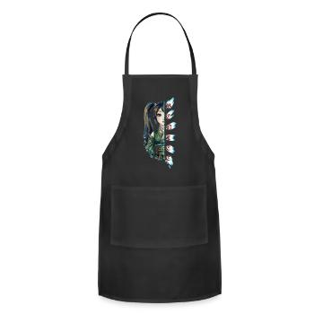Splitface Kimono Maiden - Adjustable Apron - black - Front - Julia (174cm)