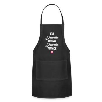 I'm Jeweler Doing Jeweler Things Diamonds - Adjustable Apron - black - Front - Julia (174cm)