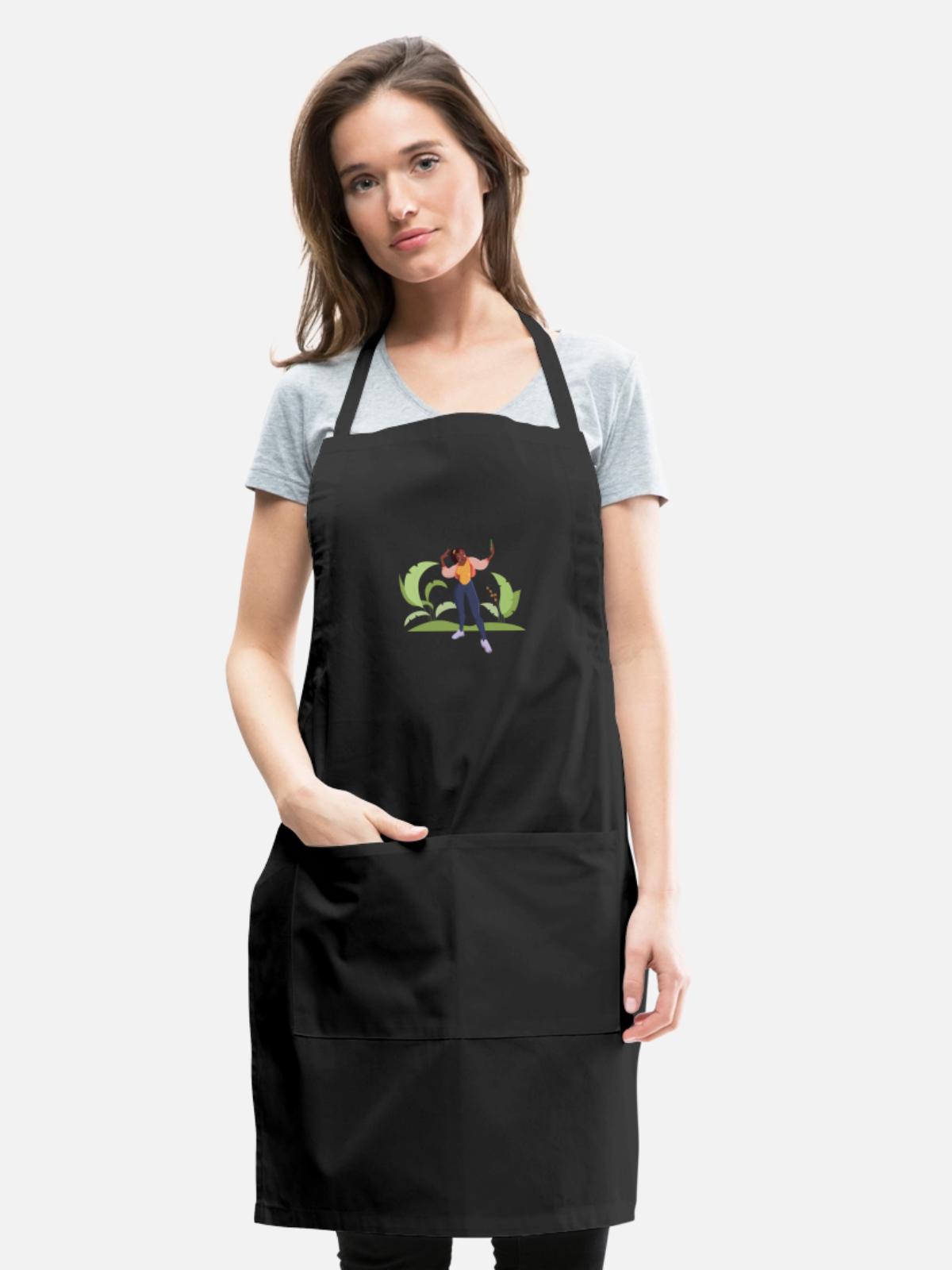 selfie girl - Adjustable Apron - black - Front - Julia (174cm)