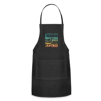 Funny saying for office, job & work - Adjustable Apron - black - Front - Julia (174cm)
