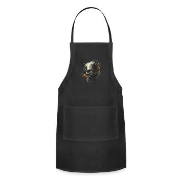 Ink Splatter Skull - Adjustable Apron - black - Front - Julia (174cm)