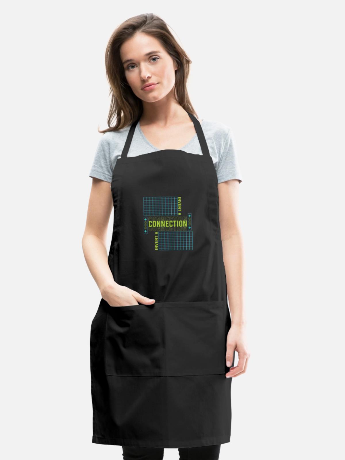 Invent a Connection - Adjustable Apron - black - Front - Julia (174cm)
