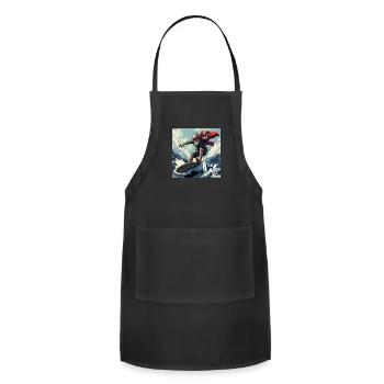 hillbilly surfTHE WC resized - Adjustable Apron - black - Front - Julia (174cm)