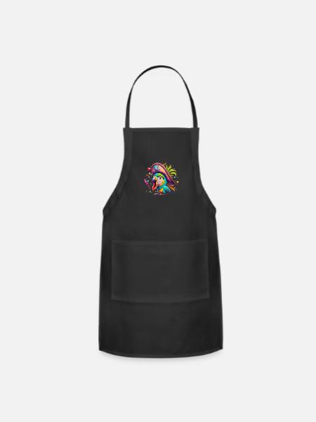 Space Pirate Parrot - Adjustable Apron - black