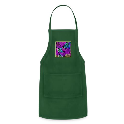 NeonLeaf Harmony Vibrant Pattern - Adjustable Apron