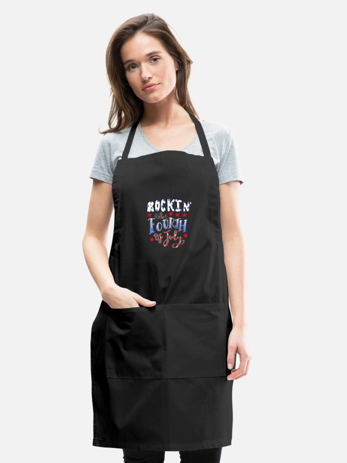 4th Of July - Adjustable Apron - black - Front - Julia (174cm)