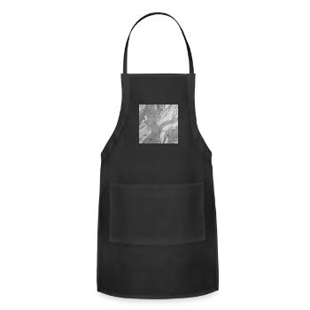 Glamorous Silver White Glitter Marble - Adjustable Apron - black - Front - Julia (174cm)