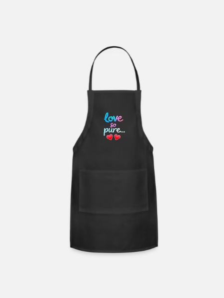 Love so pure - Adjustable Apron - black