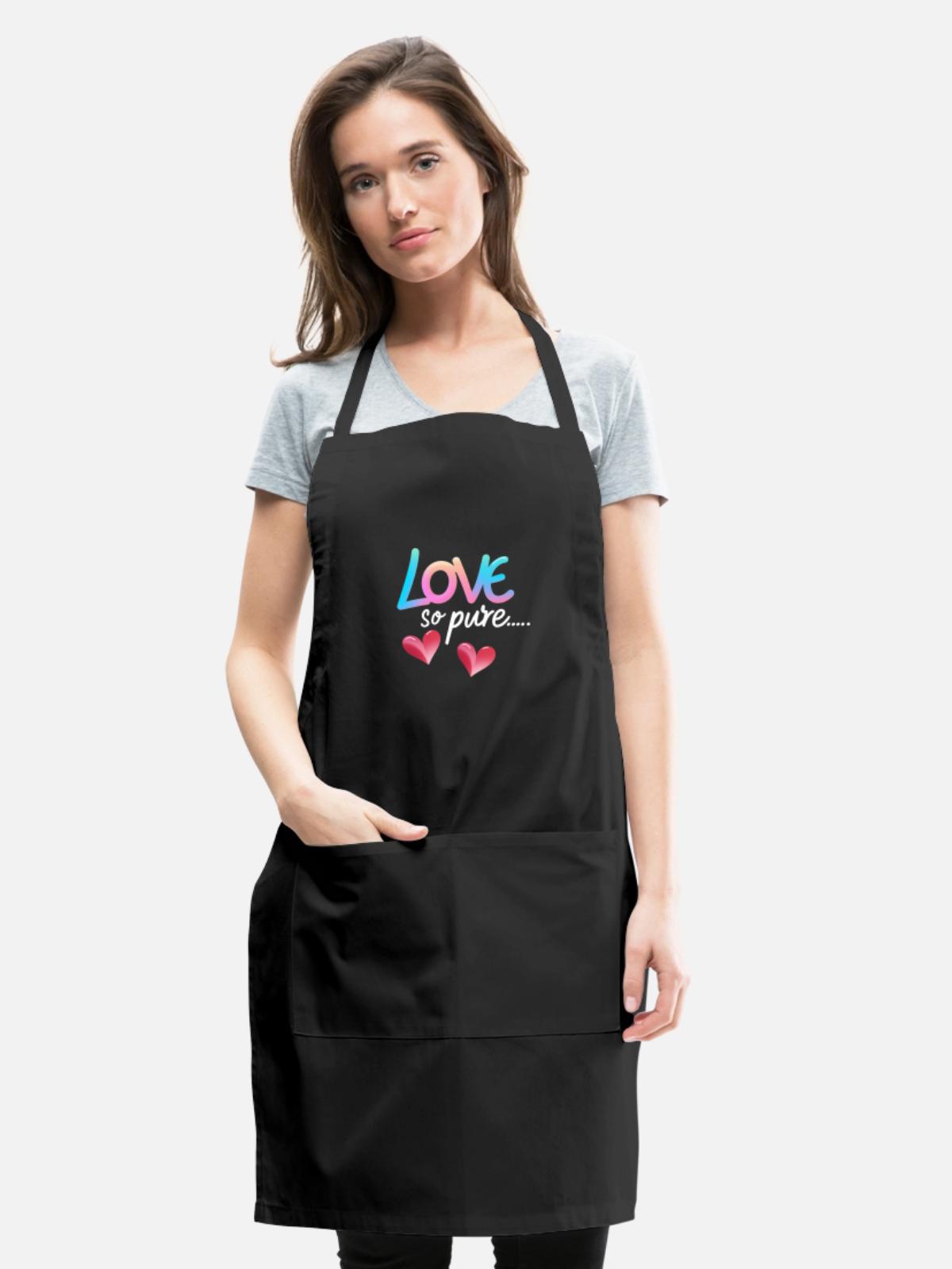 Love so pure - Adjustable Apron - black - Front - Julia (174cm)