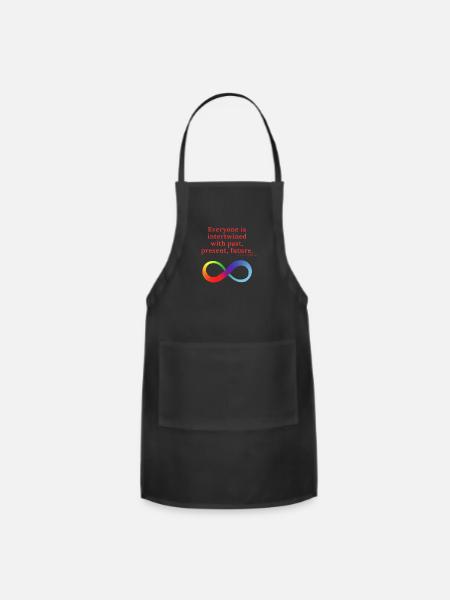 Everyone is intertwined with past present future. - Adjustable Apron - black