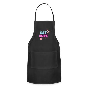 Cat Cut Creations funny cat - Adjustable Apron - black - Front - Julia (174cm)