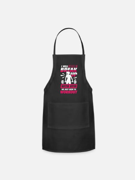 Bodybuilding Gym Fitness Workout Girl Gift - Adjustable Apron - black
