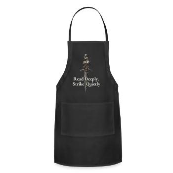Read Deeply, Strike Quietly - Adjustable Apron - black - Front - Julia (174cm)