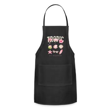 Pink Tropic Beach Girl Summer Aesthetic Sticker  - Adjustable Apron - black - Front - Julia (174cm)