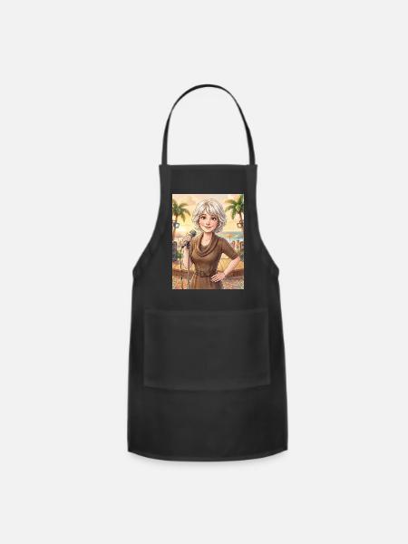 Beach Singer at Sunset - Adjustable Apron - black