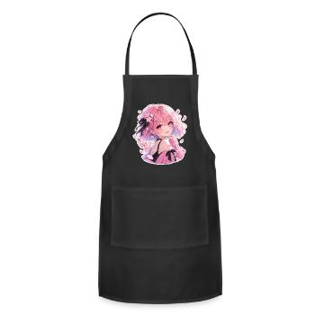 Pastel Sakura Dream Girl - Adjustable Apron - black - Front - Julia (174cm)