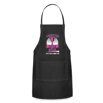 Sister of the year Award Trophy for Birthday of - Adjustable Apron - black - Front - Julia (174cm)