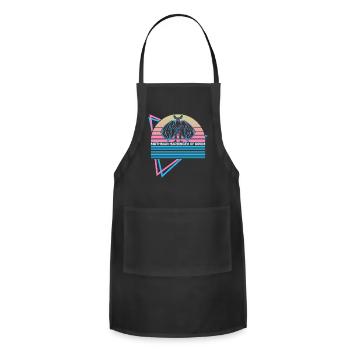 Mothman Cryptid Retro - Adjustable Apron - black - Front - Julia (174cm)