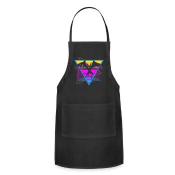 Mothman Cryptid Cryptozoology Retro - Adjustable Apron - black - Front - Julia (174cm)