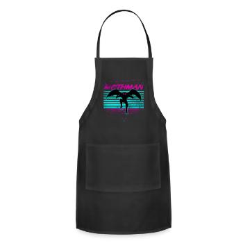 Mothman Cryptid Cryptozoology Retro - Adjustable Apron - black - Front - Julia (174cm)