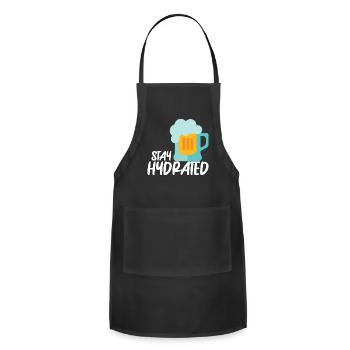 Stay Hydrated Alcoholic Humor Vodka Lover Mixologi - Adjustable Apron - black - Front - Julia (174cm)